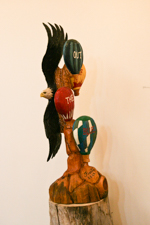 Chainsaw Sculptures of eagle and Hot Air Balloons